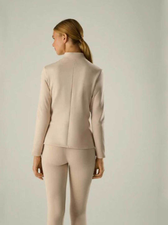 Ysabel Mora Winter Women's Velvet Pyjama Jacket Oat Beige