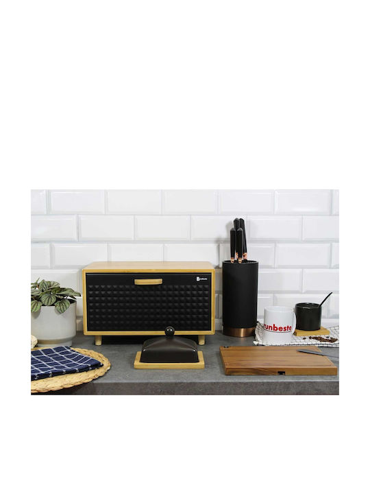 Brunbeste Bread Box with Lid made of Bamboo Beige 35.5x20x21.5cm