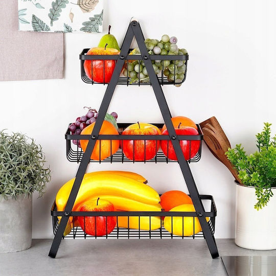 Vilde Obstschale Metallisch Schwarz 34x17.5x46.5cm