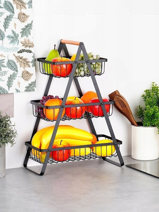 Vilde Obstschale Metallisch Schwarz 34x17.5x46.5cm