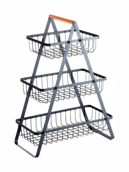 Vilde Obstschale Metallisch Schwarz 34x17.5x46.5cm