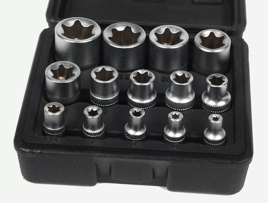 Torx Socket Set 1/2" 3/8" 1/4" E4-e24 14pcs