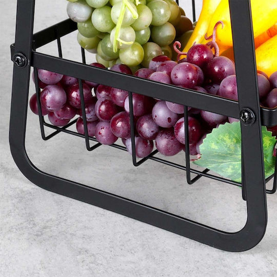 Vilde Metallic Fruit Bowl 2 Levels Black