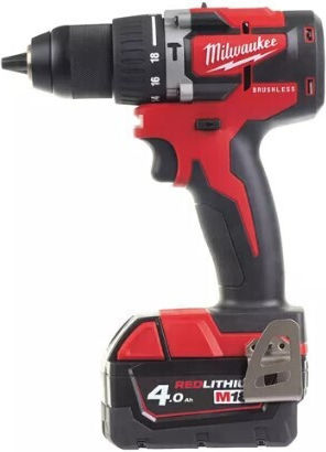Milwaukee M18 CBLPD-422C Percussive Battery Drill Driver Brushless 18V 1x4Ah & 1x2Ah