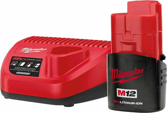 Milwaukee Σετ Μπαταρίας Λιθίου Χωρητικότητας 2Ah 12V με Φορτιστή