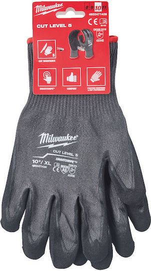 Milwaukee Gloves for Work Gray Nitrile for Cutting Protection Level 5 1pcs