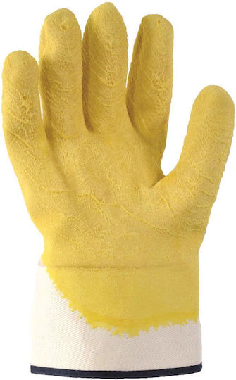 Γάντια Εργασίας Κίτρινα Latex/Βαμβακερά