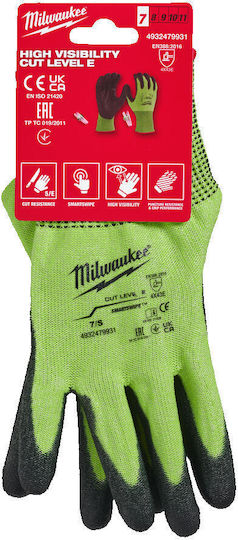 Milwaukee Schnittschutz Hi-Vis Level 5 Arbeitshandschuhe Grün Polyurethan 1Stück