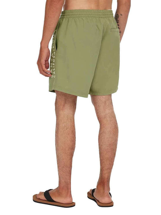 Cali 16'' Men's Swimwear Shorts Green with Prints