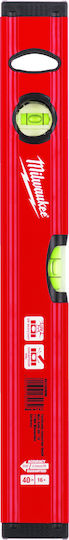 Milwaukee Slim Spirit Level Aluminum Magnetic 40cm with 2 Eyes