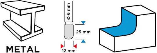Graphite Router Carbură pentru Metal \ Aluminiu \ Plastic 25mm x 25mm