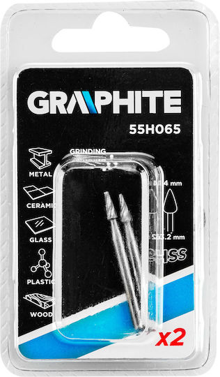 Graphite Σετ Φρέζες HSS για Μέταλλο \ Ξύλο \ Πλαστικό 3.2mm 2τμχ