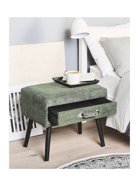 Wooden Bedside Table Green 50x35x46cm