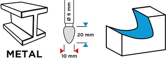 Graphite Router Carbură pentru Metal \ Aluminiu \ Plastic 20mm x 20mm