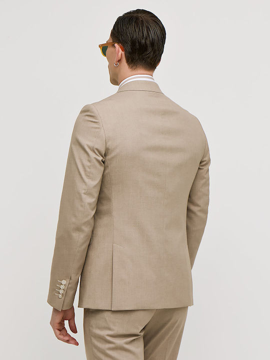Men's Summer Suit Slim Fit Beige