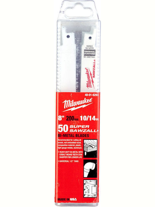Milwaukee 48005293 Λάμες 10/14TPI 200mm 5τμχ
