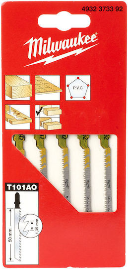Milwaukee 4932373392 Jigsaw Blades Wood Curved 50mm 5pcs Mw
