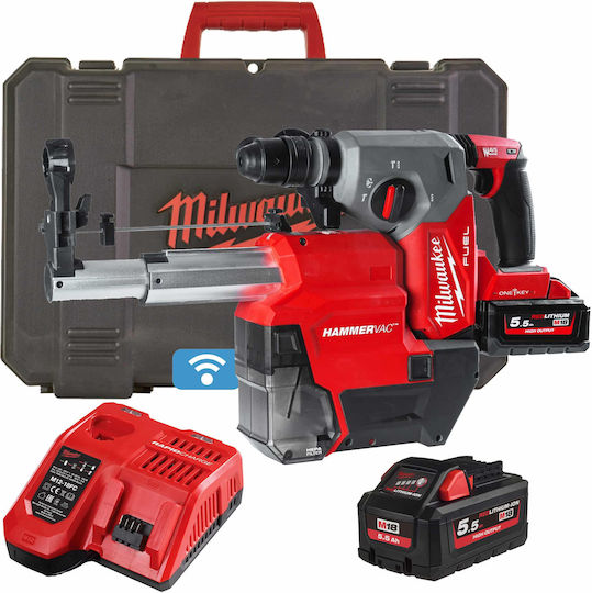 Milwaukee ONEFHXDEL-552C Impact Demolition Hammer Battery Brushless 18V 2x5.5Ah with Chuck SDS Plus 4933478506
