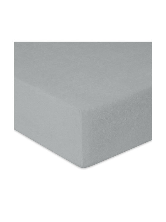 Matex Бебешки Чаршаф За Количка Памук с ластик Сив 60x120бр