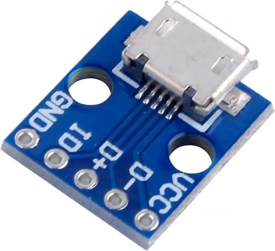 Priză Rosfix Micro USB cu 5 pini lipiți pe PCB