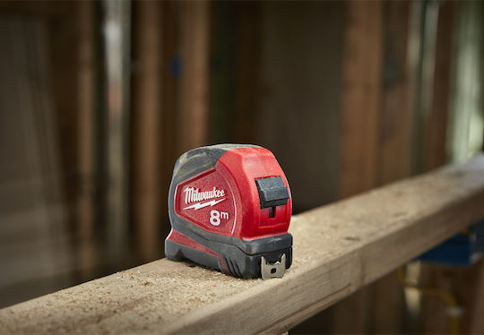 Milwaukee C8/25 Tape Measure with Auto-Rewind and Magnet 25mm x 8m