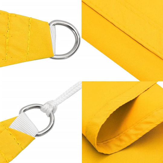 vidaXL Fabric Triangle Shade Sail Yellow with PU Coating 3x4.24x4.24m