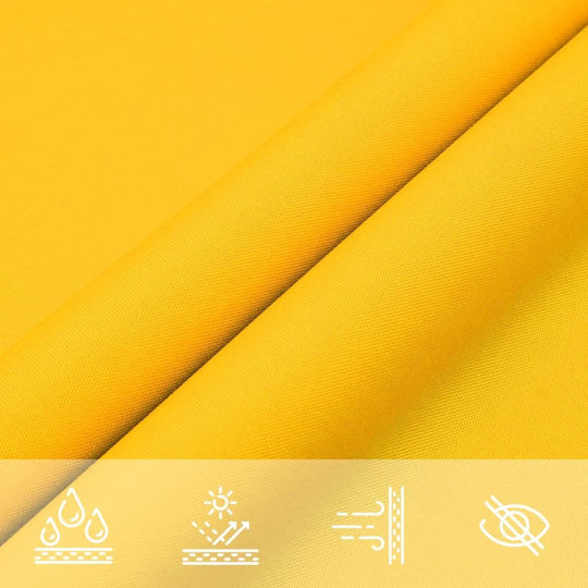 vidaXL Fabric Triangle Shade Sail Yellow with PU Coating 3x4.24x4.24m