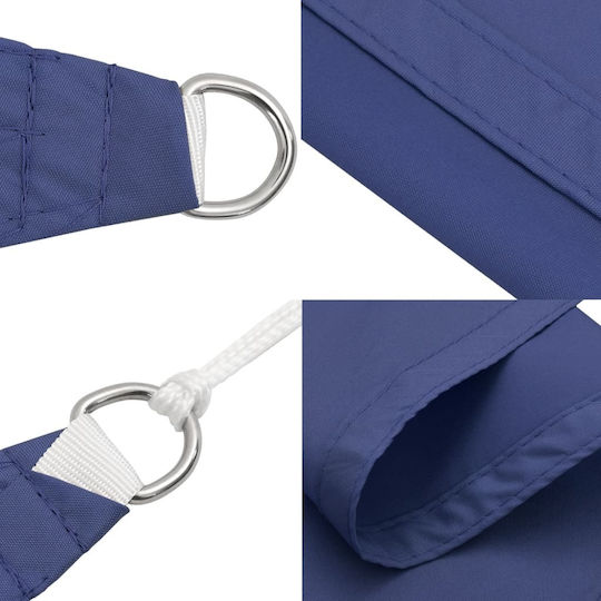 vidaXL Dreieck Sonnensegel Blau Mit Hoop & mit PU-Beschichtung 4m hergestellt aus Oxford-Gewebe