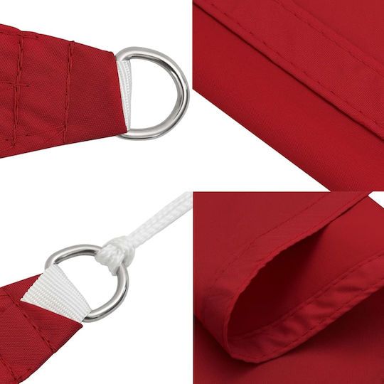 vidaXL Triangle Shade Sail Red with PU Coating 3x3x4.24m made of Oxford fabric