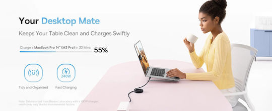 Baseus Picogo Magnetic Magnetic USB 2.0 Cable USB-C male - USB-C 240W PD Μαύρο 1m P10376800121-00