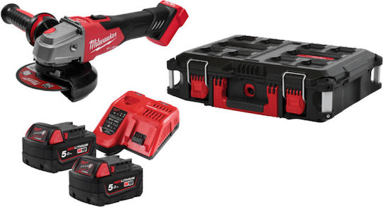 Milwaukee FSAG125XB100P-502P Grinder 125mm Battery Brushless 2x5Ah