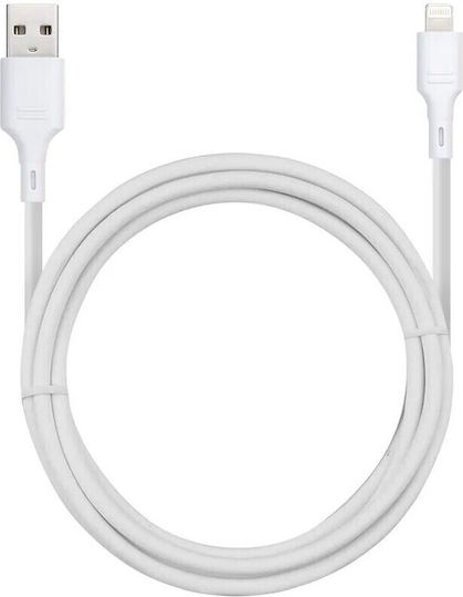 Leewello Lw-342 Regular USB-A la Cablu Lightning 45W Alb 1m
