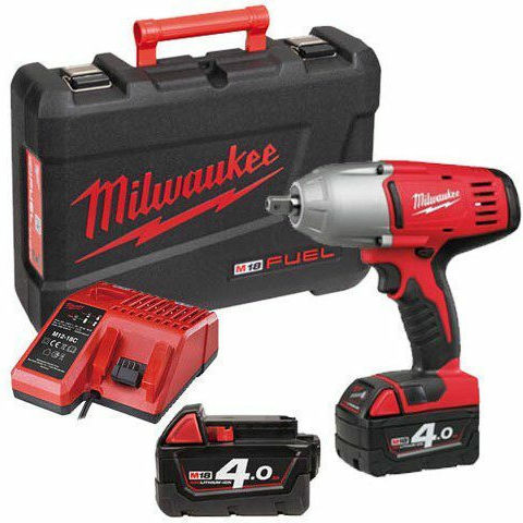 Milwaukee HD18 HIW-402C Μπουλονόκλειδο Μπαταρίας 18V 2x4Ah με Υποδοχή 1/2"