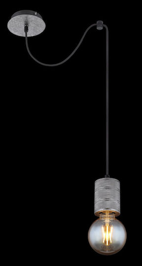 Globo Lighting Freddy Κρεμαστό Φωτιστικό Ασημί με Ντουί E27 12εκ.