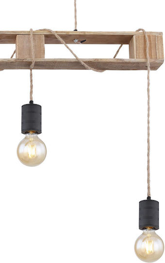 Globo Lighting Κρεμαστό Φωτιστικό Μαύρο με Σχοινί για Ντουί E27 83x10x120εκ.
