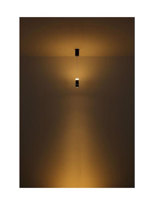 Globo Lighting Ρυθμιζόμενο Κρεμαστό Φωτιστικό Μαύρο LED με Θερμό Λευκό Φως 7.5x7.5x180εκ.