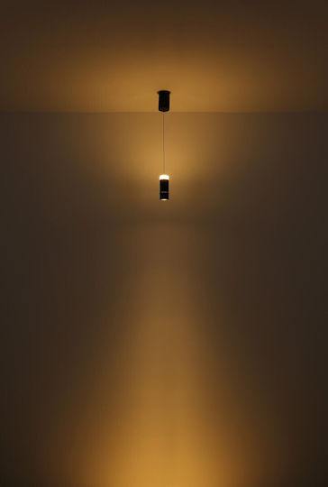 Globo Lighting Ρυθμιζόμενο Κρεμαστό Φωτιστικό Μαύρο LED με Θερμό Λευκό Φως 7.5x7.5x180εκ.