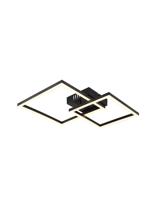 Globo Lighting Κρεμαστό Φωτιστικό Μαύρο LED με Θερμό Λευκό Φως 48.8x35.3εκ.