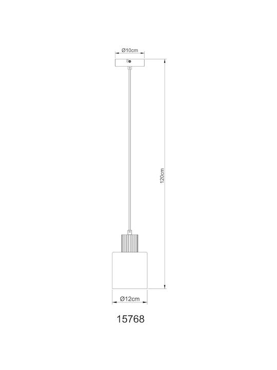 Globo Lighting Κρεμαστό Φωτιστικό Μαύρο με Ντουί E27 12x12x120εκ.