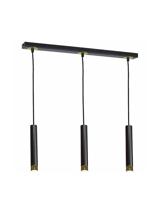 Eko Light Dani Κρεμαστό Φωτιστικό Μαύρο Ράγα με Ντουί GU10 90εκ.