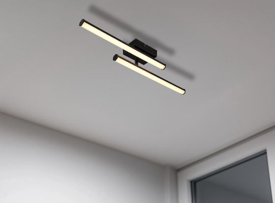 Globo Lighting Ceiling Mount Light 50cm Black with Integrated LED