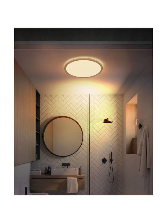 Globo Lighting Sapana Ceiling Mount Light Bathroom 29.4cm Brown with Integrated LED
