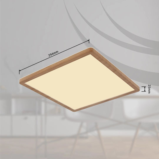 Globo Lighting Ceiling Mount Light Bathroom Brown with Integrated LED