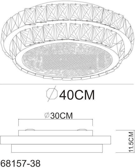 Globo Lighting Таванно осветление Прозрачна с Вграден LED и Дистанционно Управление