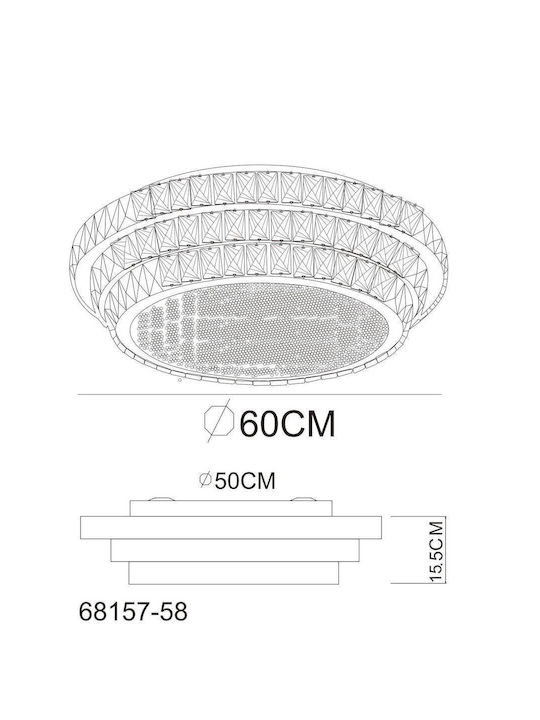 Globo Lighting Ceiling Mount Light Transparent with Integrated LED and Remote Control