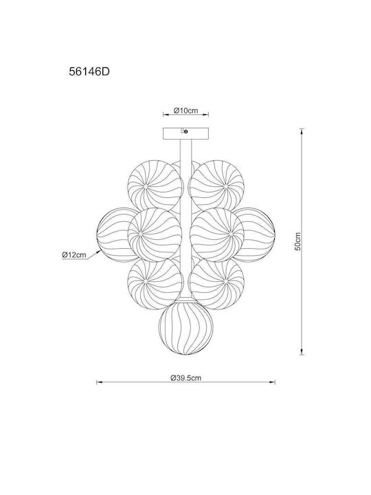 Globo Lighting Таванно Осветително Тяло 39.5см Черно с Цокъл G9