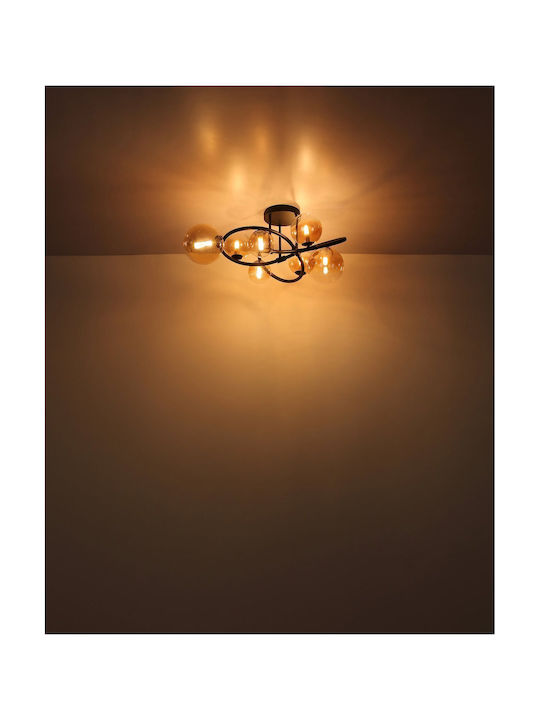 Globo Lighting Deckenleuchte 41cm Schwarz mit G9 Lampenbirnensockel