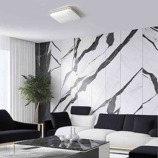 Eko Light Πλαφονιέρα Οροφής Μπάνιου 33εκ. Χρυσή με Ενσωματωμένο LED