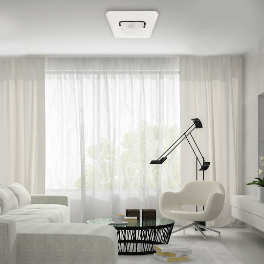 Eko Light Πλαφονιέρα Οροφής Λευκή με Ενσωματωμένο LED και Τηλεχειριστήριο