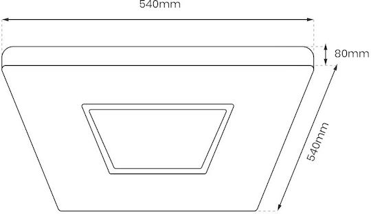 Eko Light Πλαφονιέρα Οροφής Λευκή με Ενσωματωμένο LED και Τηλεχειριστήριο